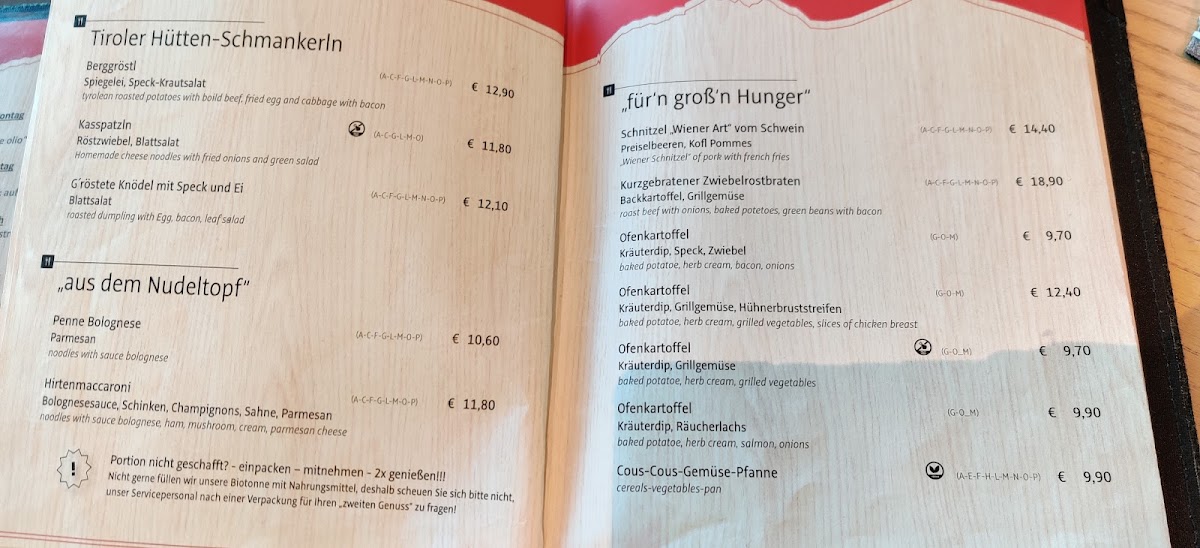 Menu Das Kofel-1